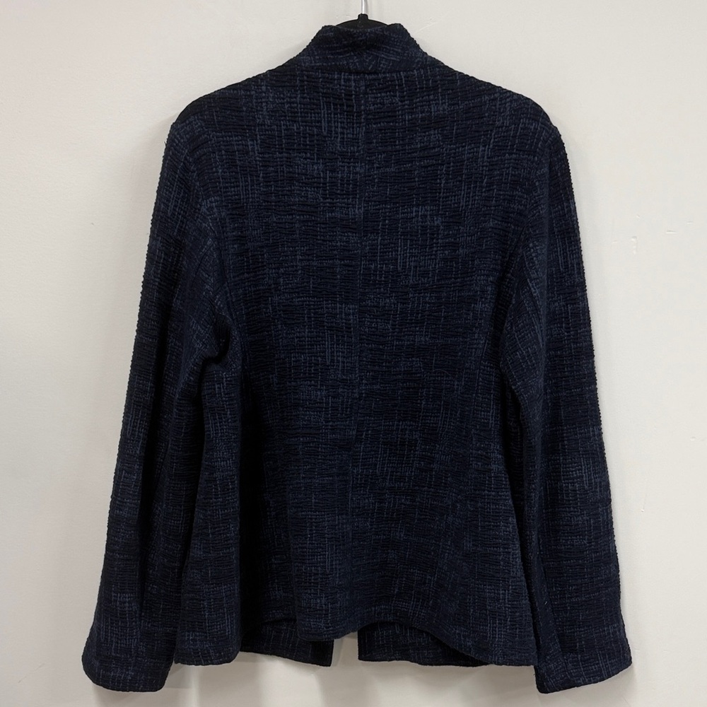 Eileen Fisher Navy Textured Blazer L - Picture 7 of 7